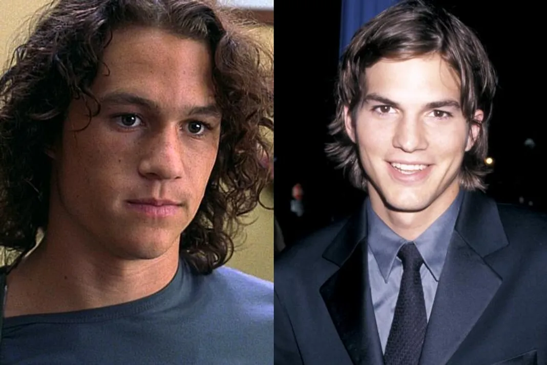 Ashton Kutcher come Patrick Verona (10 cose che odio di te) 10 cose che odio di te, Heath Ledger, Ashton Kutcher