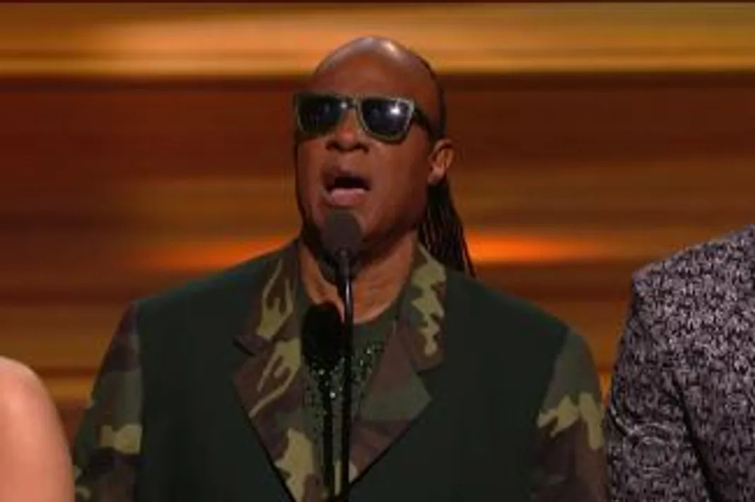 Stevie Wonder’s Political Statement at the Grammys Was Perfect Stevie Wonder, Grammys
