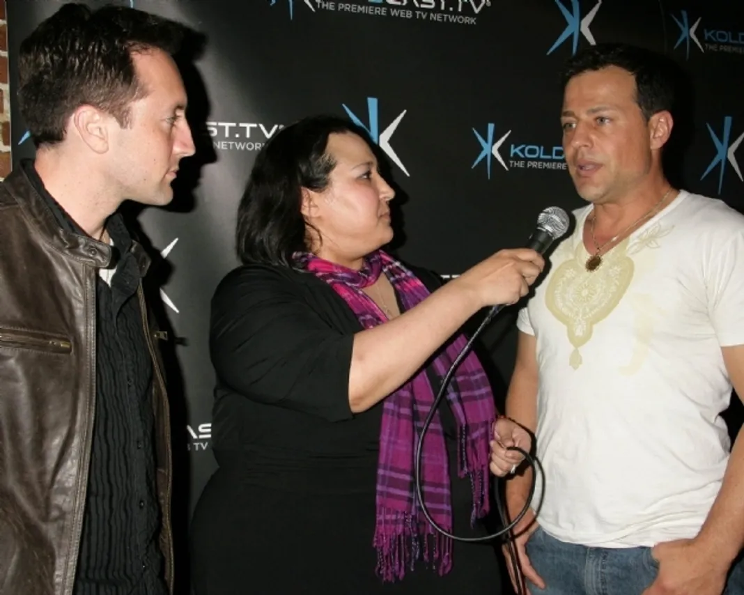 Naked girls jumping on a trampoline